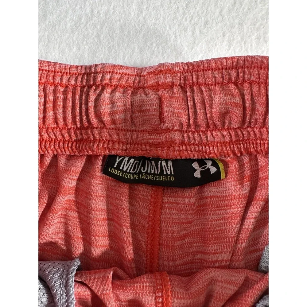 Under Armour Boys Shorts Medium YMD Red Blue Athletic Basketball Gym Loose Fit